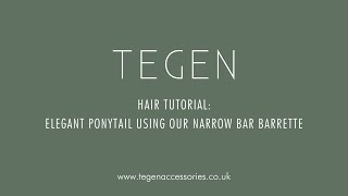 Quick How To Elegant Ponytail Using Our Narrow Bar Barrette  Tegen Accessories [upl. by Aicekat]