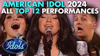 ALL AMERICAN IDOL TOP 12 PERFORMANCES 2024  Idols Global [upl. by Selinski]