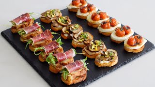 3 Deliciosos Aperitivos de Pan Tostado  Crostinis para Disfrutar  DarixLAB [upl. by Lenor]