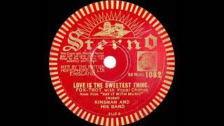 1932 Tommy Kinsman  Love Is The Sweetest Thing John Thorne vocal [upl. by Maddalena244]