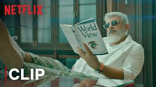 Ajith Kumar Mass Intro Scene  Thunivu  Netflix India [upl. by Rehsu619]