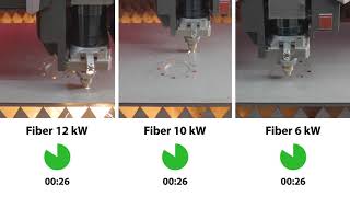 Bystronic Laser Cutting System Cutting Comparison Steel 10mm 12kW [upl. by Novahc]