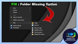 New quotFolderquot Option Missing in RightClick Menu on Windows 10 Here’s the Fix [upl. by Copeland]
