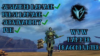 GW2 WvW  Hammer Dragonhunter New Meta  Complete Walkthrough [upl. by Douty]