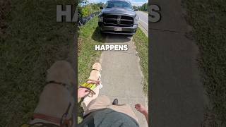 Trucks parked on the Sidewalk guidedog dogs dog labrador disability insta360 legallyblind [upl. by Nerehs621]