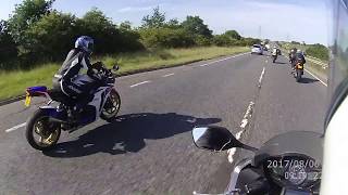 Unmarked police motorcycle chases five bikers at 150mph [upl. by Huang]