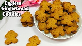 Eggless Gingerbread Cookies  Gingerbread Man Recipe  No Molasses No Egg Easy Festive Cookie Recipe [upl. by Shargel]