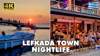 LEFKADA Town NightLife 🌙 Greece 🇬🇷  Walking Tour 4K UHD [upl. by Reld289]