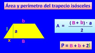 Área y perímetro del trapecio isósceles [upl. by Galanti]