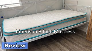 Review Linenspa 8 Inch Memory Foam and Spring Hybrid Mattress [upl. by Remos]