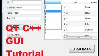 QT C GUI Tutorial 20 Database values in QlineEdit or textbox if select Combobox [upl. by Dihgirb]