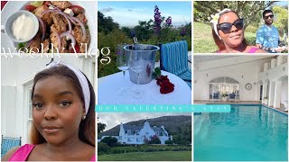 WEEKLY VLOG  Our Valentines Stay at Stillness Manor Estate amp Spa  South African Youtuber [upl. by Kingdon610]