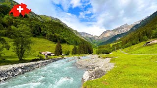 🇨🇭 A Beautiful Swiss Village Tour 🌞 Relaxing Walk Altdorf Waterfall Lauterbrunnen Switzerland [upl. by Novert]