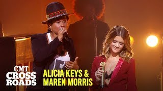 Alicia Keys amp Maren Morris Perform ‘Girl on Fire’  CMT Crossroads [upl. by Eimaral792]