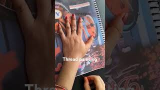 🧵thread painting threadart art drawing [upl. by Nosmirc]