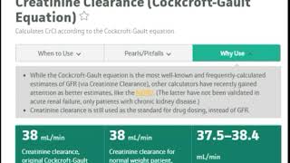 Creatinine Clearance by CockcroftGault Equation Hindi [upl. by Atiniv]