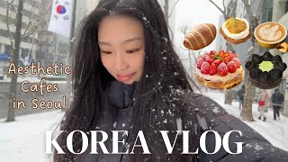 Korea vlog 🍰 Winter in Seoul Cafe Hopping Seongsudong Snowing in Korea [upl. by Pulsifer]