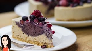 Raw Vegan Berry Cheesecake  Easy Recipe [upl. by Peedus]