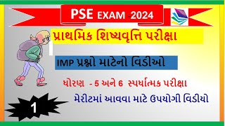 pse  PSE exam  scolership  પ્રાથમિકશિષ્યવૃત્તિપરીક્ષા  pariksha 2024  ધોરણ6 [upl. by Hickie]