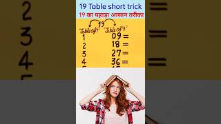 19 Ka Table short trick table shorts shortfeed maths [upl. by Ydahs661]