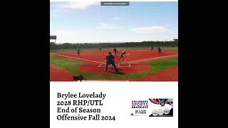 Brylee Lovelady 2028 RHPUTL End of Season Offensive Fall 2024 [upl. by Noll]