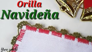 Orilla NavideñaOrillas para Servilletas  60  2 vueltas [upl. by Idmann]