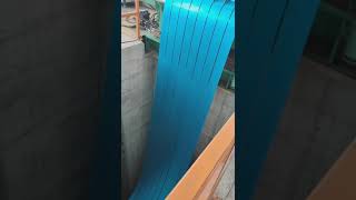 Blue Galvalume Steel Strips Slitting Process [upl. by Felicidad]