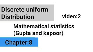 Discrete uniform distribution ISS study [upl. by Orten]