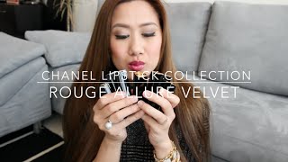 My Chanel Lipstick Collection  Rouge Allure Velvet amp Lip Swatches  Pinay Youtuber in Kuwait [upl. by Aizti719]