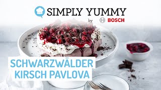 Schwarzwälder Kirsch Pavlova – Kirschen Crème fraîche amp Schokobaiser 😍🍒  SIMPLY YUMMY Rezepte [upl. by Ronile548]