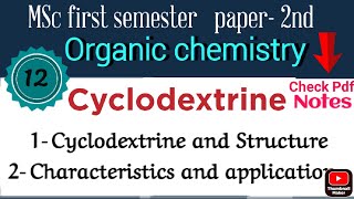 Cyclodextrine Structures  Characteristics and application• MSc first seme notes ORGANIC CHEMISTRY [upl. by Ynavoj]