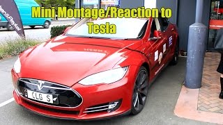 Reaction to a Tesla P85d A little montage [upl. by Hayikaz]