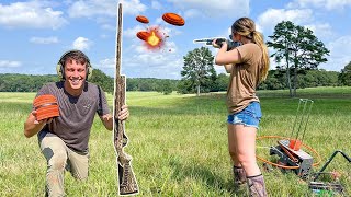 HUSBAND vs WIFE Skeet Shooting Competition is she ready [upl. by Hniht875]