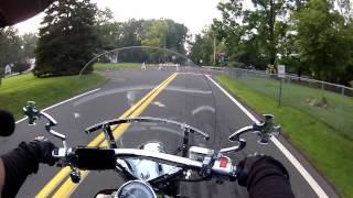 Honda VTX 1300 RS Riding through Floods With a Harley and a Shadow 750 [upl. by Pavyer920]