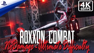 SpiderMan Miles Morales PS5 Roxxon Labs Combat NO DAMAGE With Different Suits [upl. by Atiuqehc]