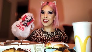 McDonald’s  KFC MUKBANG TALKING ABOUT MY JOB  Alyson Swift [upl. by Anitroc]