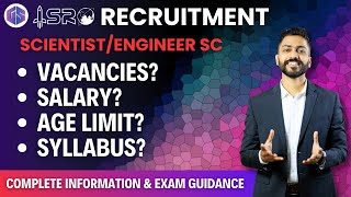 ISRO Recruitment  Scientist Engineer SC  Complete Information ℹ️ [upl. by Ierna]