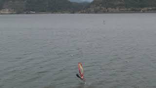 Greg Glazier Hood River Drone Windfoiling Slingshot 2020 [upl. by Valenka]