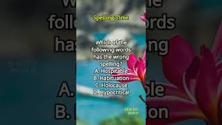 Spelling Time 496 spelling englishlearning englishvocabulary questions quiz [upl. by Bilek]