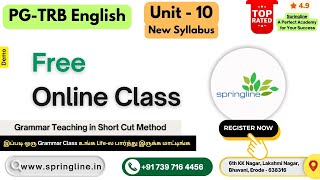 PGTRB English  Free Online Class  New Syllabus  Enroll Now [upl. by Robina]