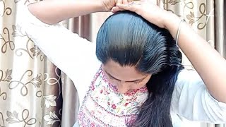 Oiled hair sleek combing Full Video Link my Insta Id Description box [upl. by Lyris]