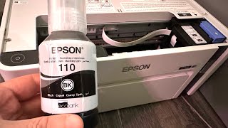 Epson EcoTank M1120 ink refill [upl. by Ahsaeyt549]