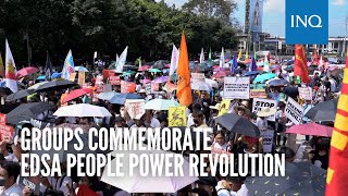 Groups commemorate EDSA People Power Revolution [upl. by Nosrak]