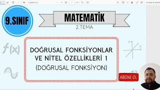 9Sınıf Matematik Yeni Müfredat  Doğrusal Fonksiyonlar [upl. by Remmos]