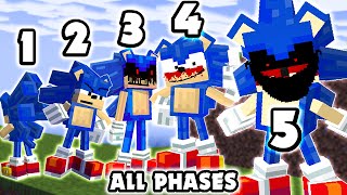 Minecraft Sonic EXE ALL PHASES  FNF VS Sonic EXE  Funkin For Hire Retake FNF ModMinecraft [upl. by Julianna]