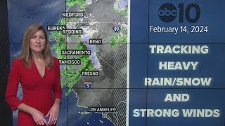 California Weather Winter Storm rain amp snow update – Feb 14 2024 [upl. by Stedmann587]