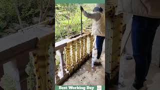 Best working day 345 Cement fence installation process [upl. by Saddler]