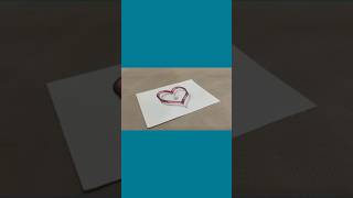 Amazing 3D Heart Drawing  Optical Illusion Artshort 3dart 3dartworld [upl. by Rockafellow]