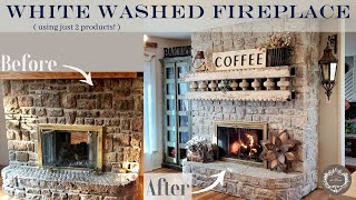 How to WHITE WASH your brick fireplace with just 2 products [upl. by Vtarj]