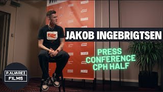 Jakob Ingebrigtsen Press Conference before Copenhagen Half Marathon Debut full [upl. by Lyckman718]